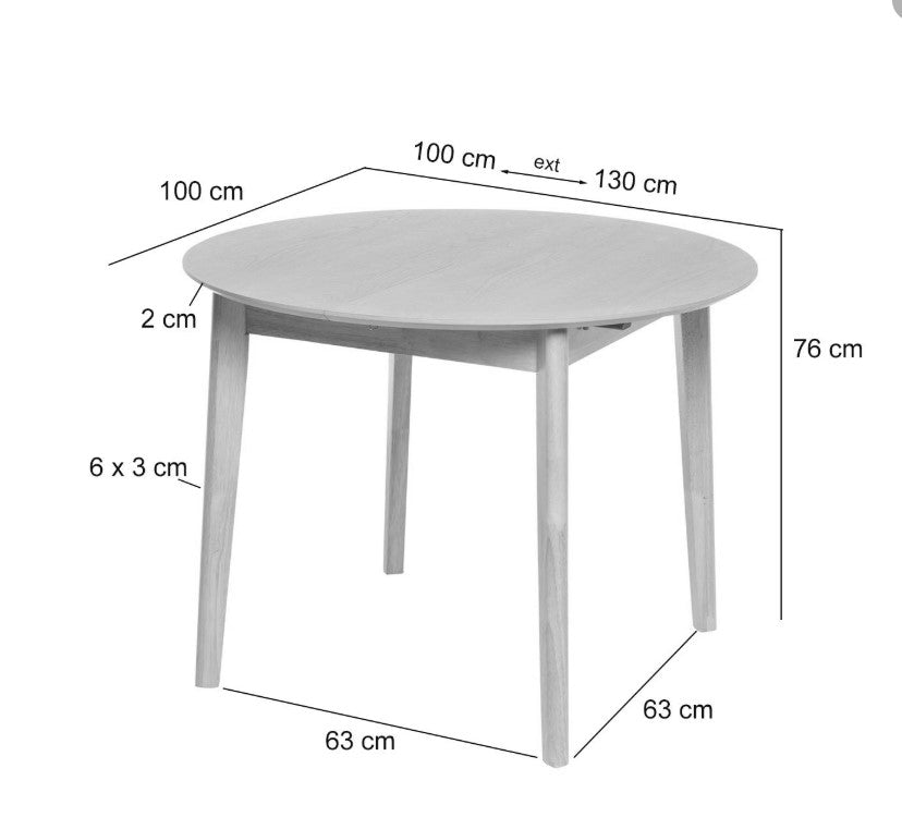 Mesa de comedor extensible Liana