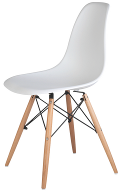 Asiento blanco/Patas de madera