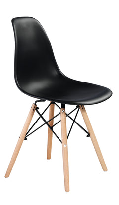 Asiento negro/Patas de madera