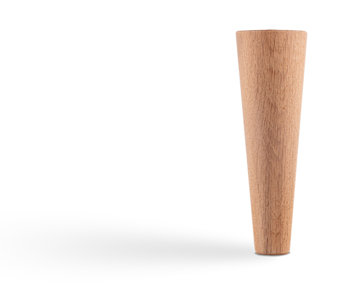 Pata de madera redonda - paquete de 4
